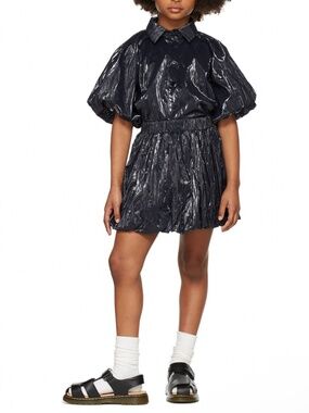 Caroline Bonsmans CRLNBSMNS coated puff sleeve top